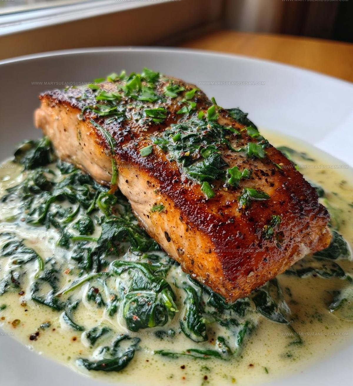 Pan Seared Salmon With A Creamy Florentine Sauce Recipe
