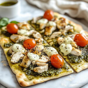 Simple Chicken Pesto Flatbread Recipe