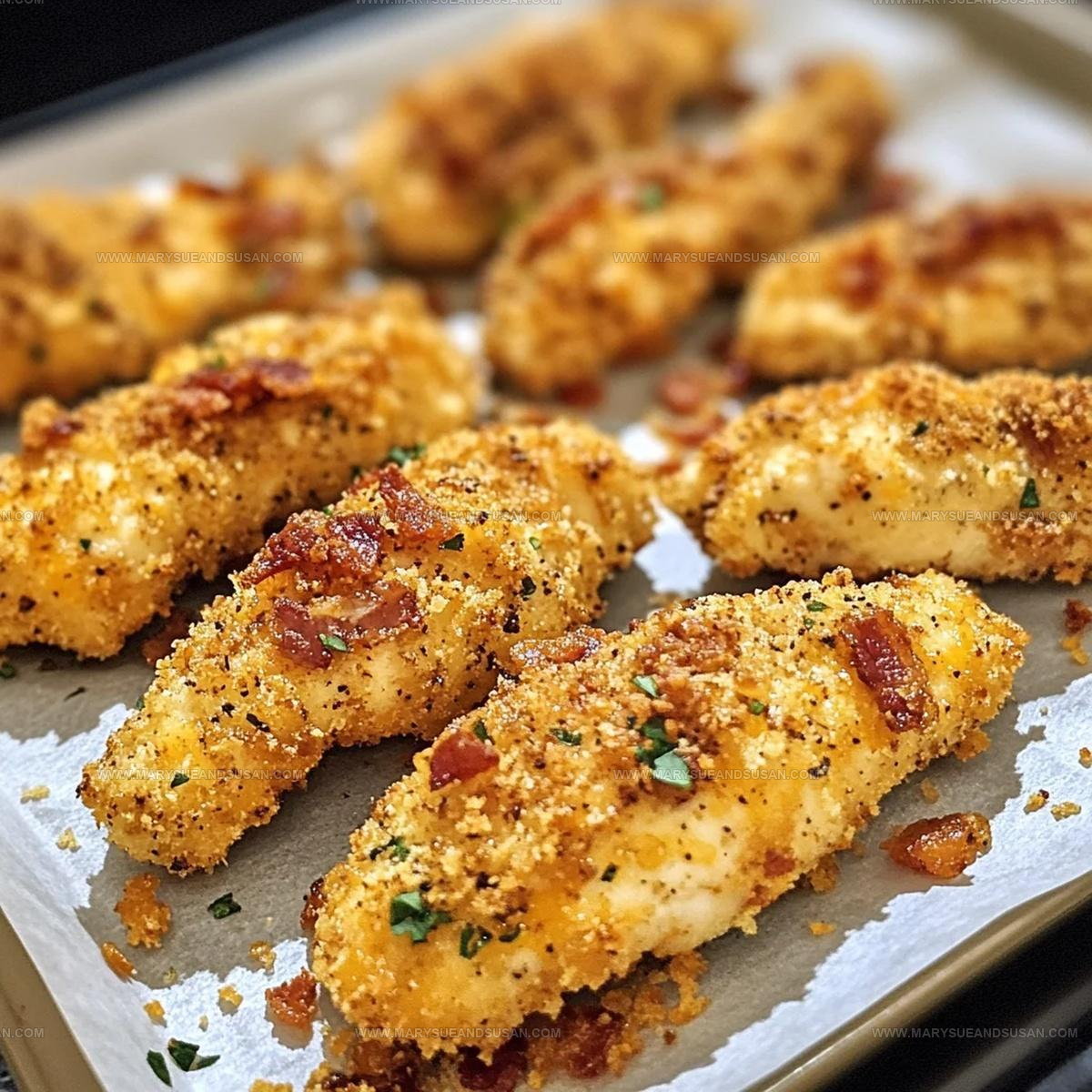 Smoky Bacon Cheddar Crusted Chicken Fingers Recipe