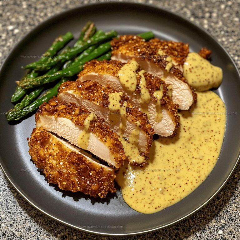 Pretzel Crusted Chicken With Cheddar Mustard Sauce Recipe