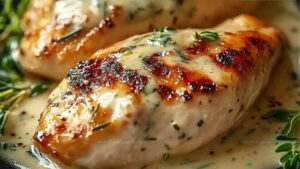 Chicken with Boursin Sauce and Garlic Herbs Recipe