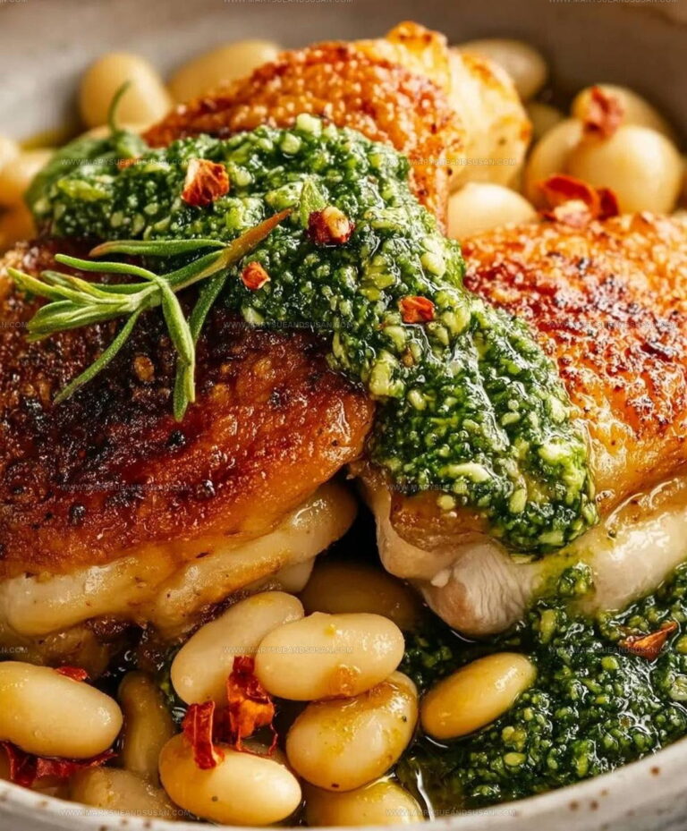 Crispy Chicken Cannellini Beans Pesto Recipe