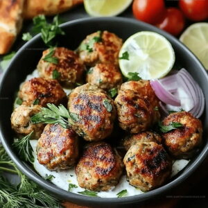 Middle-Eastern Chicken Kofta Garlic Yogurt Sauce Recipe