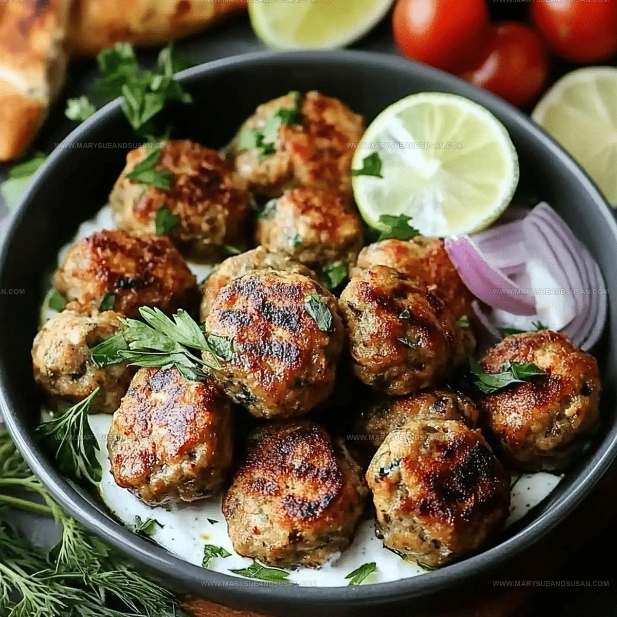 Middle-Eastern Chicken Kofta Garlic Yogurt Sauce Recipe