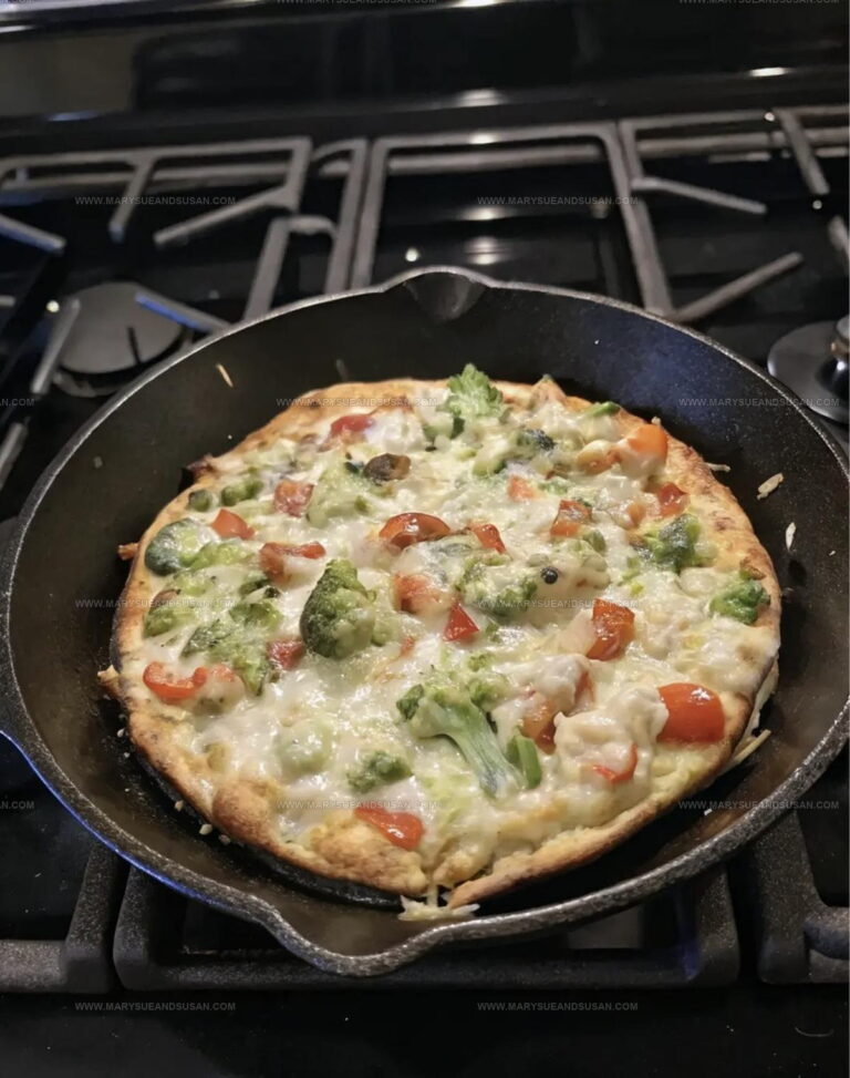 Sourdough Discard Pizza with Chicken Broccoli and Peppers Recipe