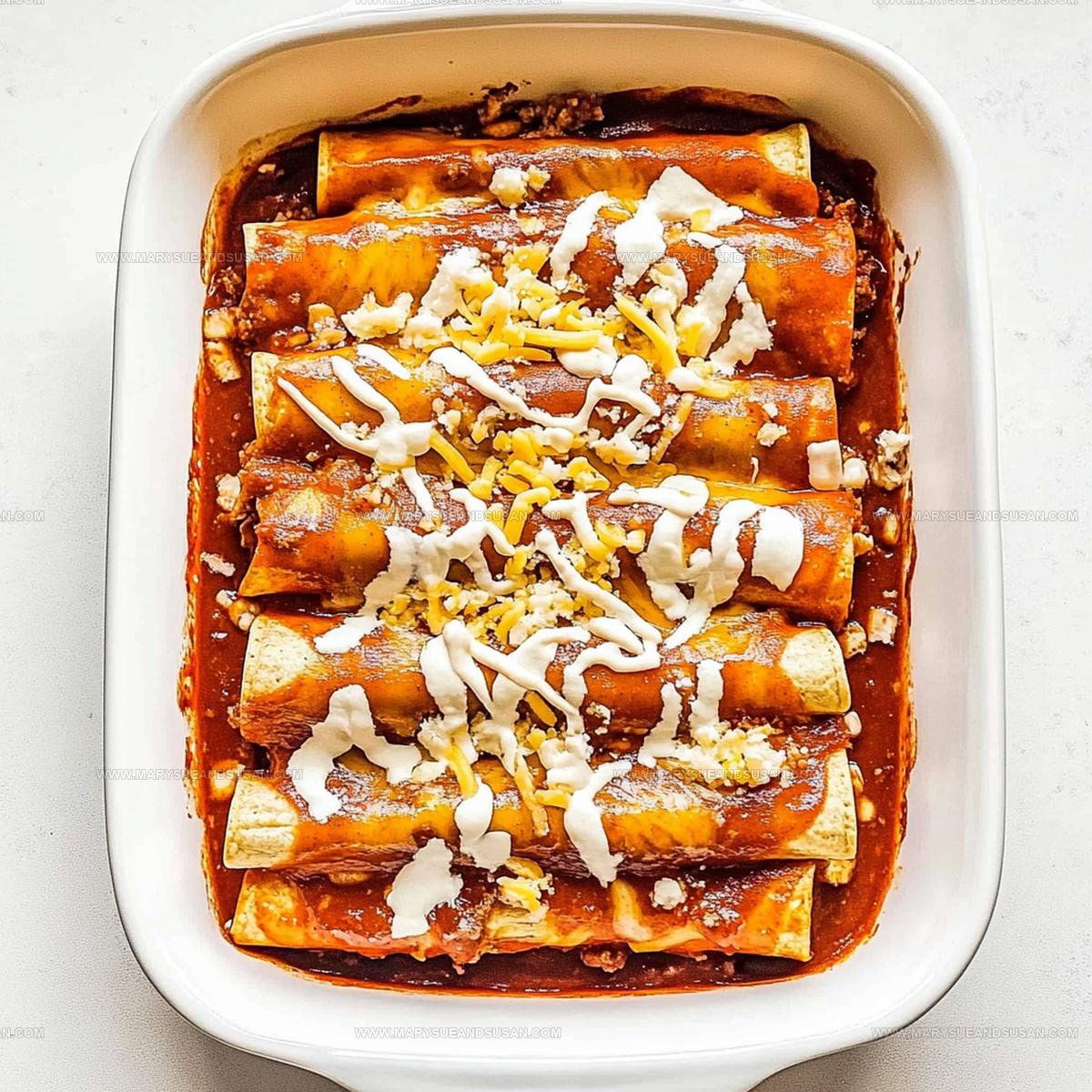 Cheesy Beef Enchiladas with Red Sauce Recipe