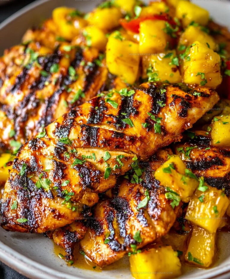 Tropical Summer Grilled Mango Pineapple Chicken Recipe