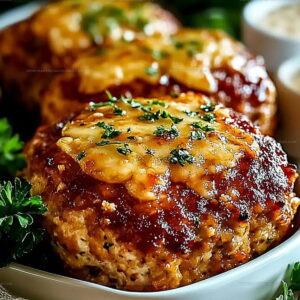 Mini Garlic Parmesan Chicken Meatloaves Recipe