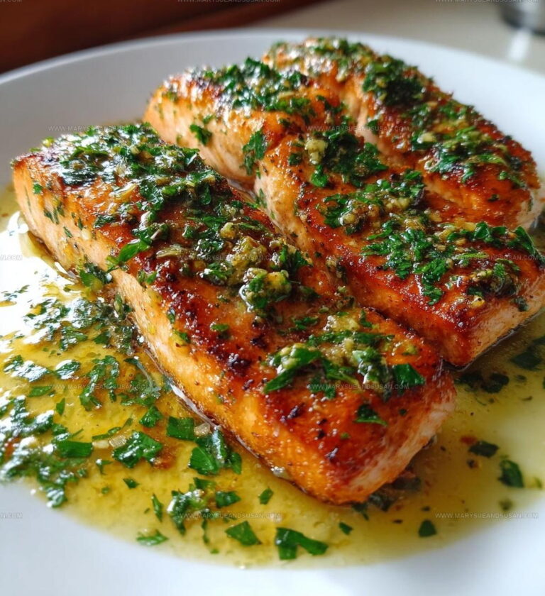 Skillet Garlic Butter Pan Fried Salmon Recipe