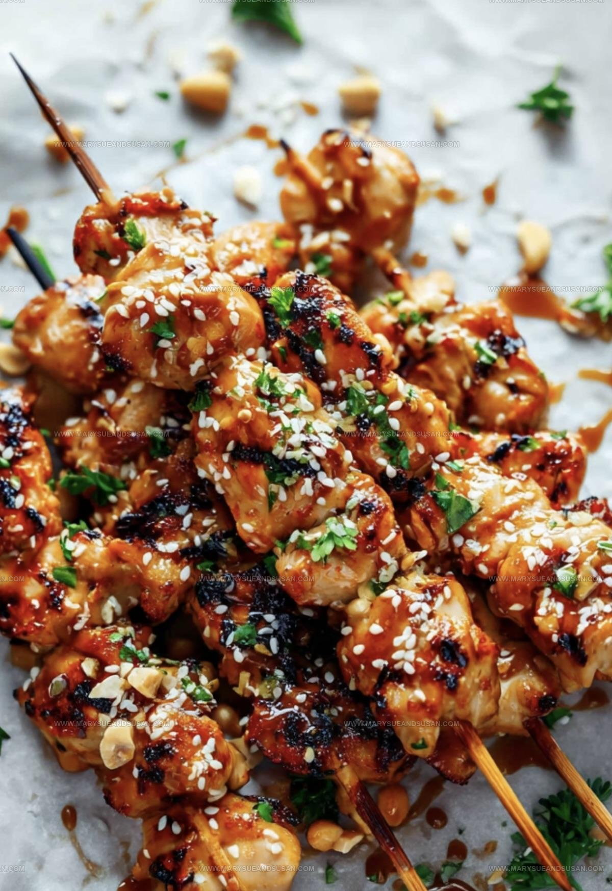 Asian-Style Grilled Chicken Skewer with Honey Garlic Sauce Recipe