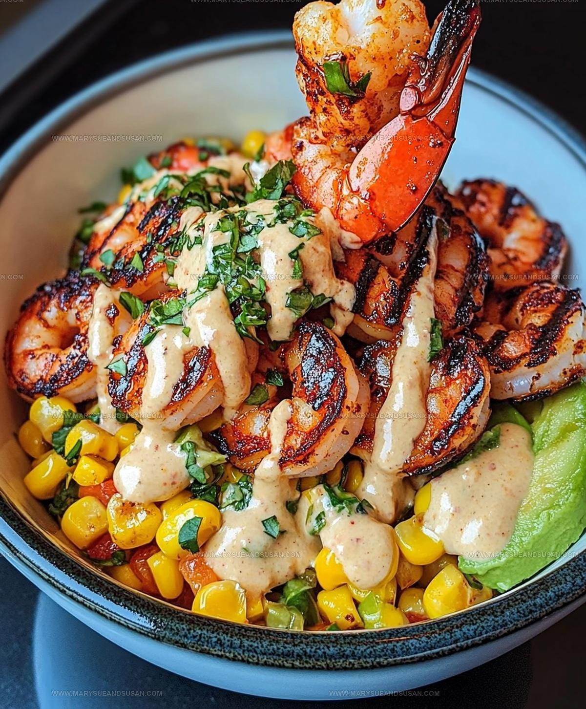 Grilled Shrimp Bowl Avocado Corn Salsa Recipe