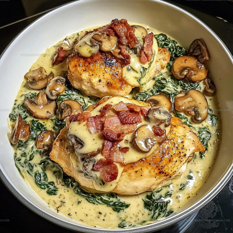 Smothered Chicken With Creamed Spinach Bacon And Mushrooms Recipe