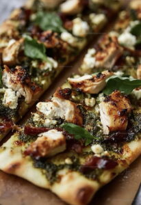 Easy Pesto Chicken Flatbread Recipe