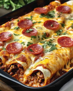 Ground Beef Pizza Enchiladas Recipe