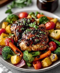 Balsamic Glazed Chicken Veggies Recipe