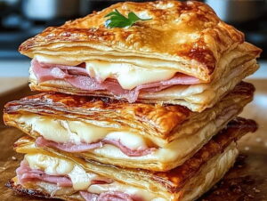 Ham Cheese Puff Pastry Stacks Recipe