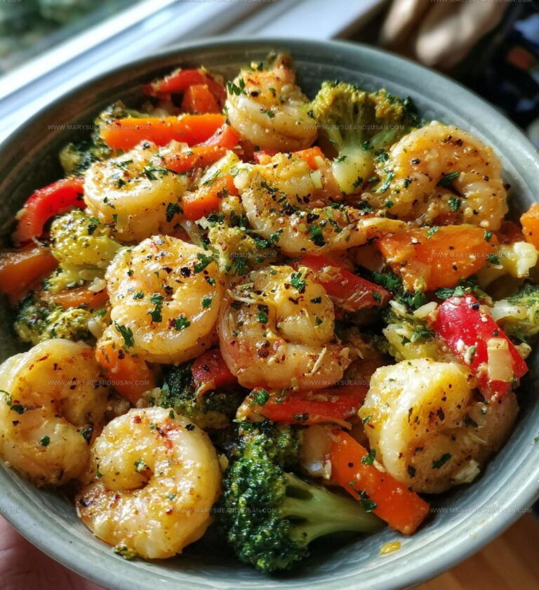One Pan Garlic Parmesan Shrimp Veggies Recipe