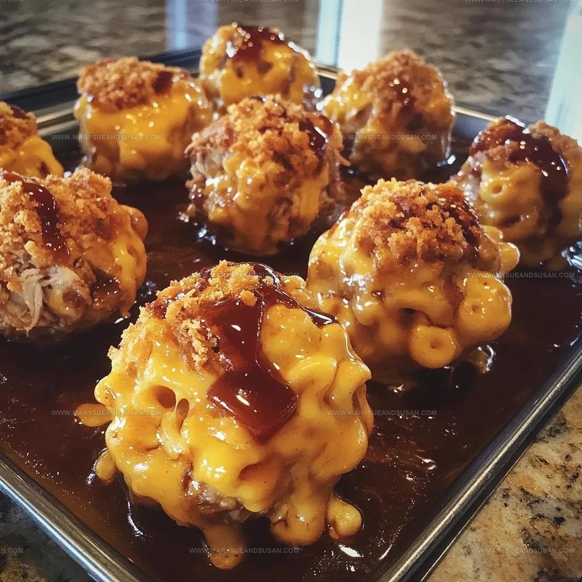 Smoky Maple Bourbon BBQ Pulled Pork Mac Cheese Bombs Recipe