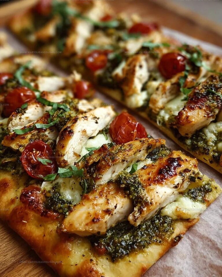 Crispy Baked Pesto Chicken Flatbread Recipe