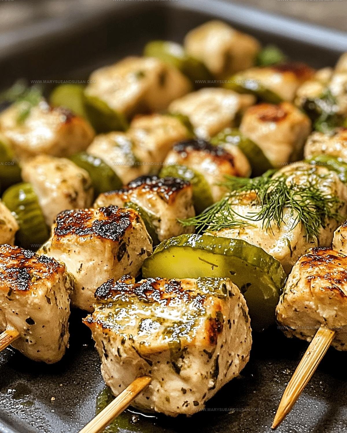Easy Dill Pickle Ranch Chicken Skewers Recipe
