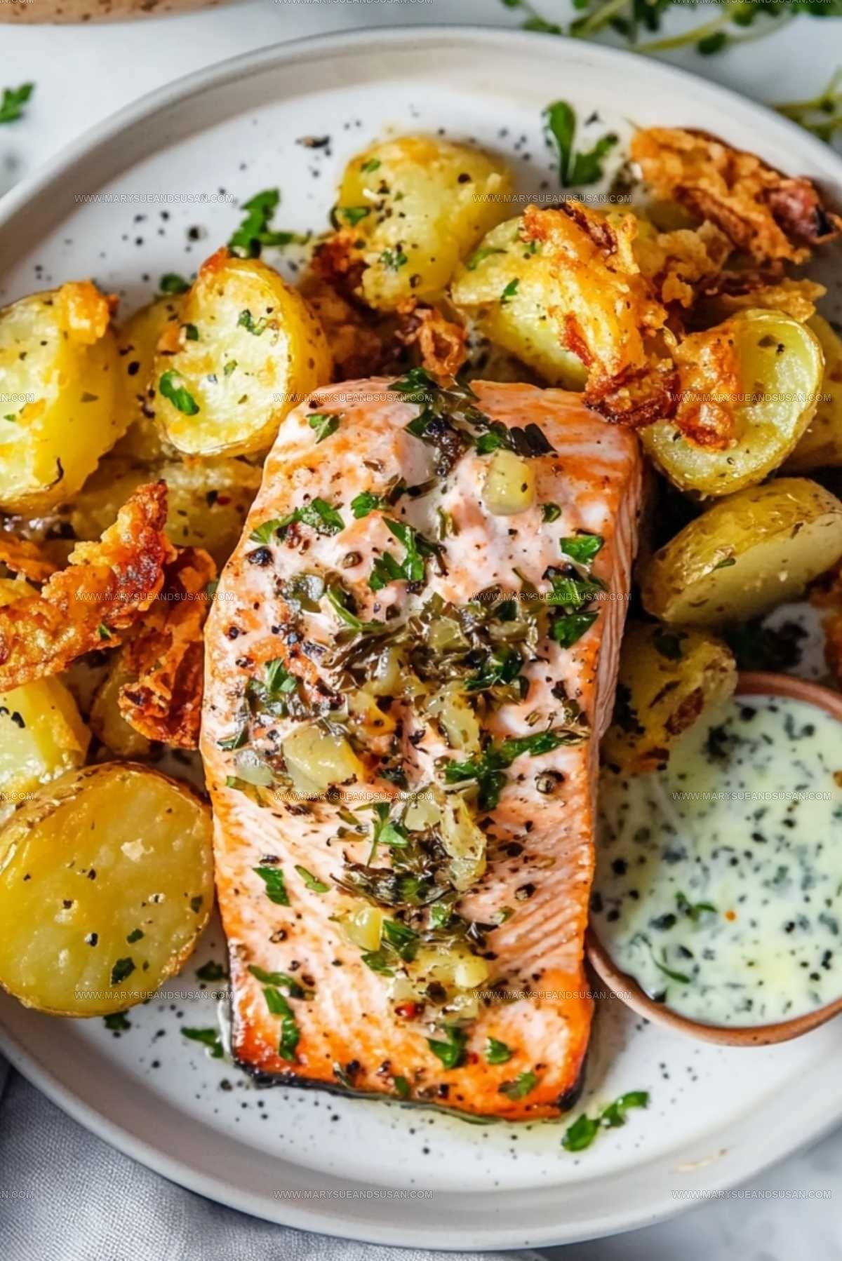 Dijon Salmon with Potatoes Recipe