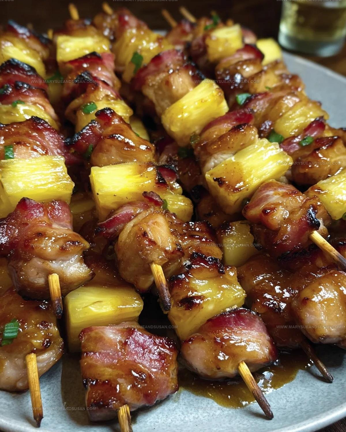 Bacon Pineapple Teriyaki Chicken Skewers Recipe