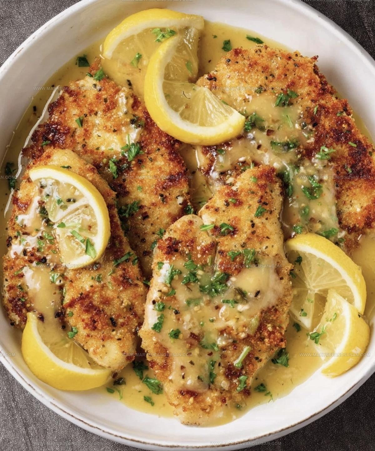 Parmesan Crusted Lemon Chicken Lemon Butter Sauce Recipe