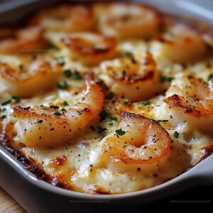 Cheesy Garlic Shrimp Gratin Recipe