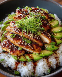 Teriyaki Chicken Avocado Rice Recipe