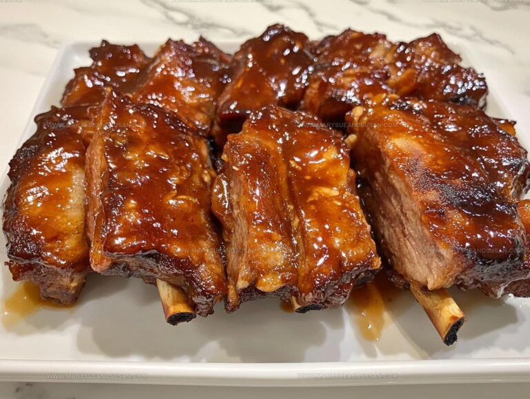 Pork Ribs with Peach and Molasses Glaze Recipe