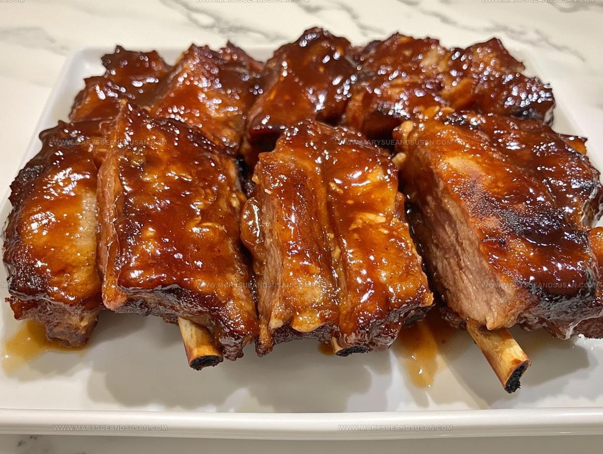 Pork Ribs with Peach and Molasses Glaze Recipe