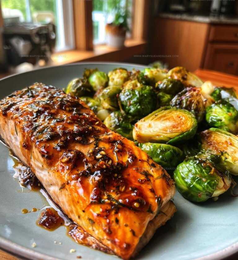 Honey Garlic Salmon and Brussels Sprouts Recipe