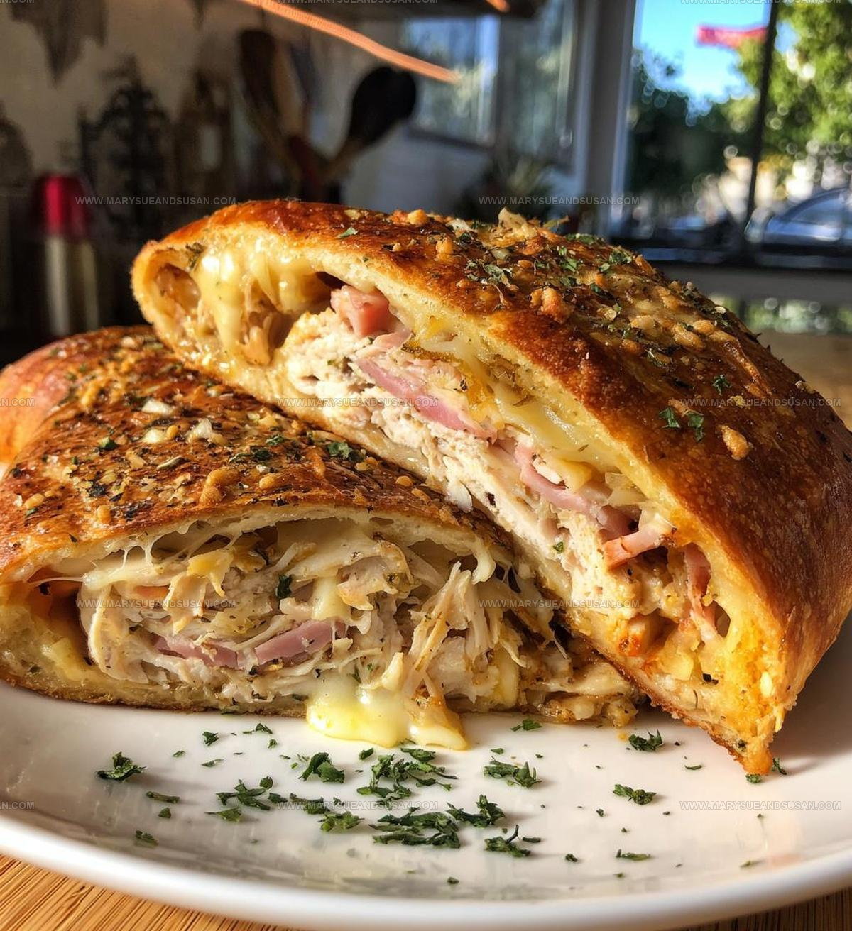 Baked Savory Chicken Cordon Bleu Stromboli Recipe