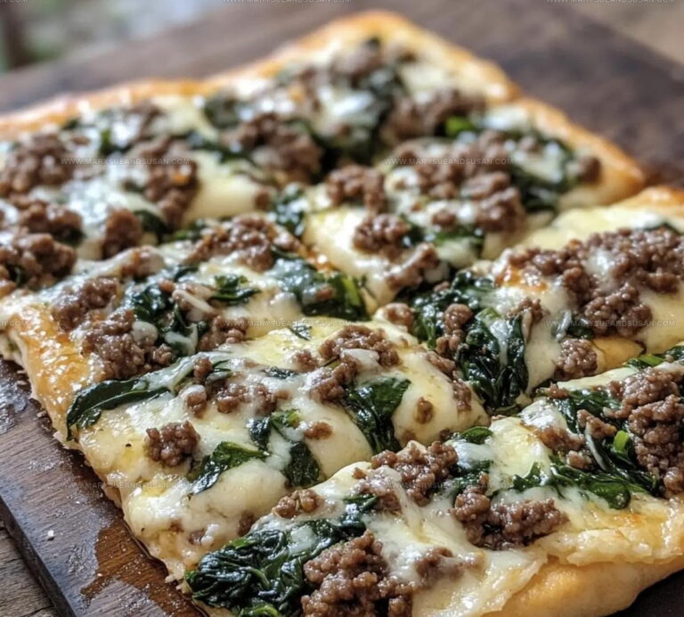 Beef and Spinach Flatbread Pizza Recipe
