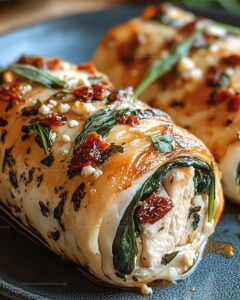 Rolled Chicken With Feta And Spinach Recipe