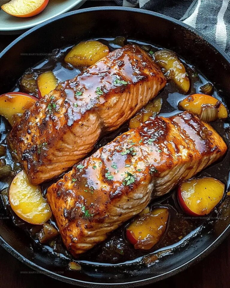 Bourbon Peach Glazed Salmon Recipe
