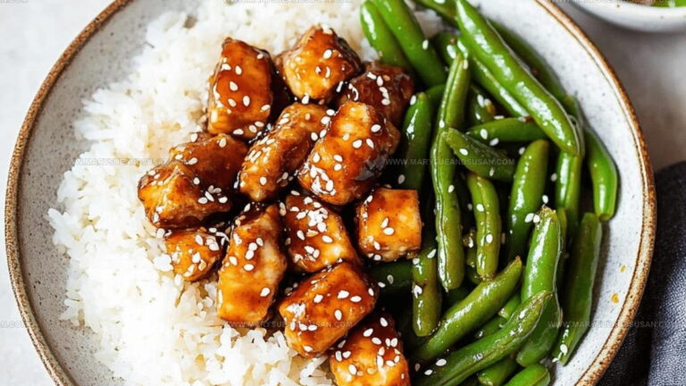Sesame Chicken With Green Beans And Rice Recipe