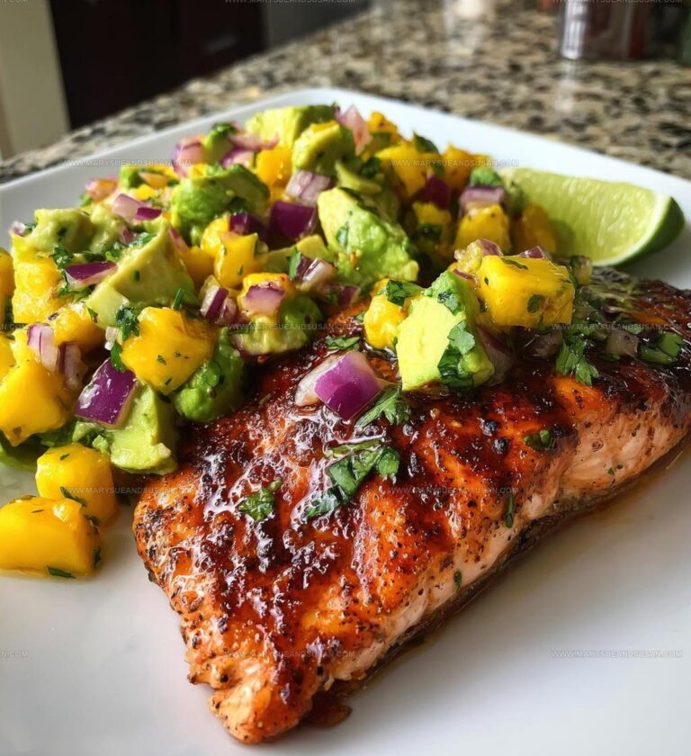 Grilled Lime Salmon Avocado Mango Salsa Recipe