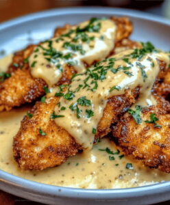 Crispy Parmesan Chicken With Creamy Garlic Sauce Recipe