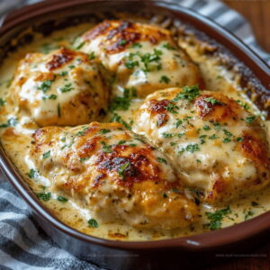 Creamy Baked Cheesy Sour Cream Chicken Recipe