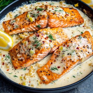 Salmon with Lemon Cream Sauce Recipe