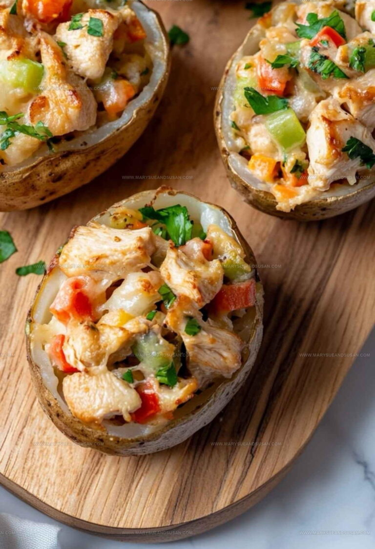 Chicken Pot Pie Baked Potatoes Recipe