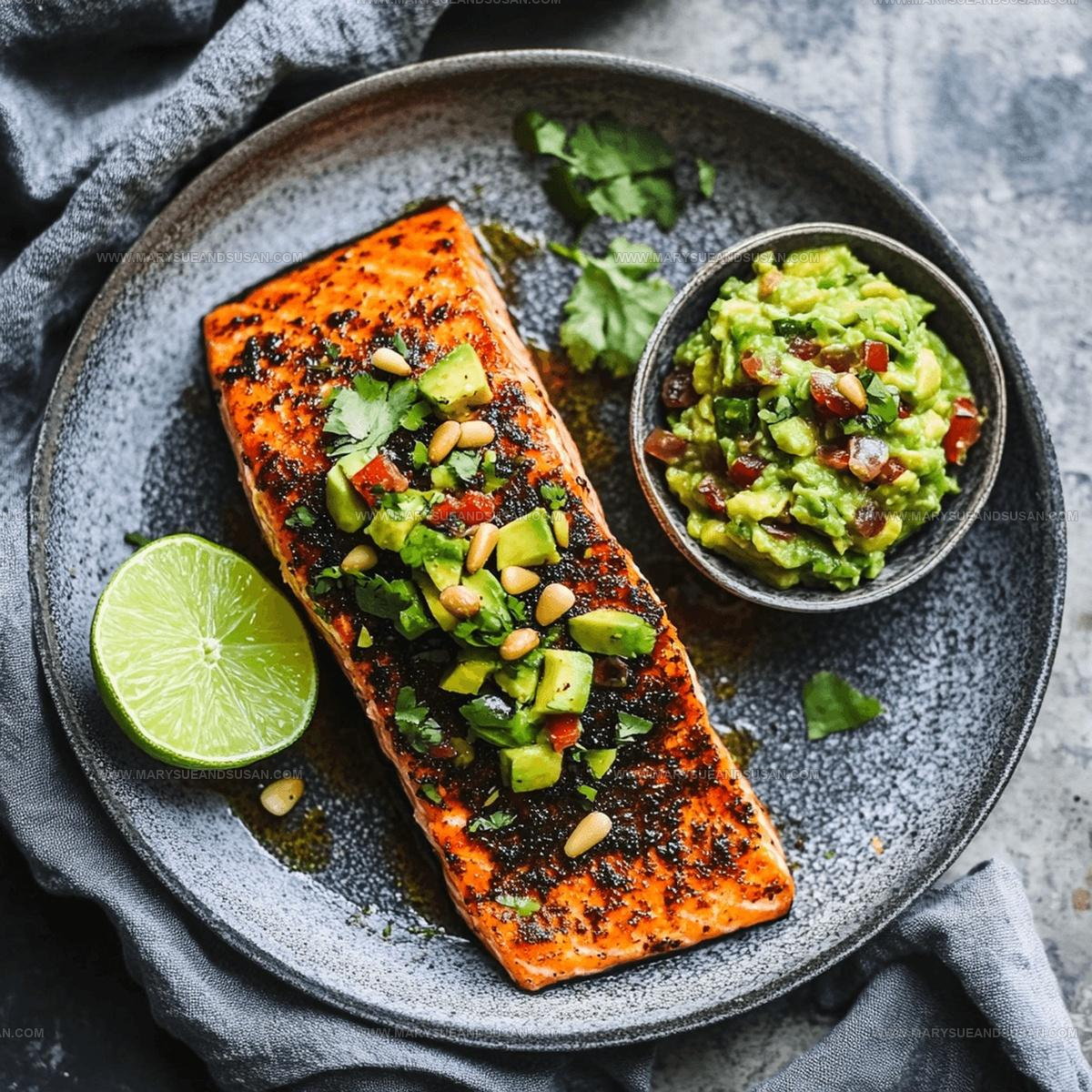 Honey Lime Glazed Salmon With Avocado Cilantro Sauce Recipe