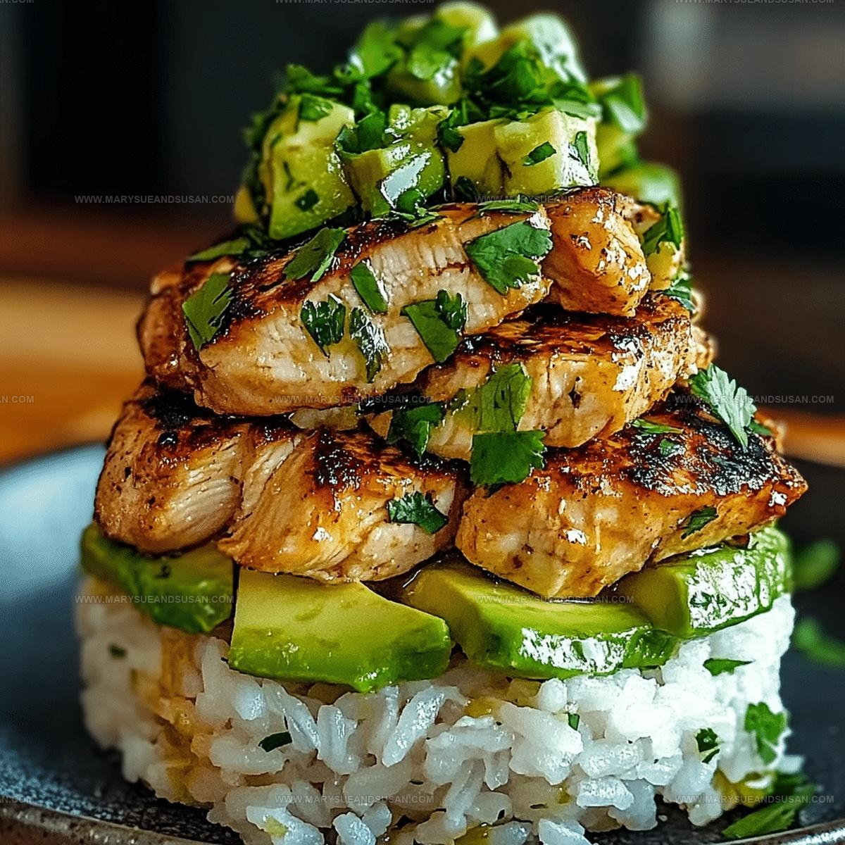 Layered Honey Lime Chicken Avocado Rice Recipe