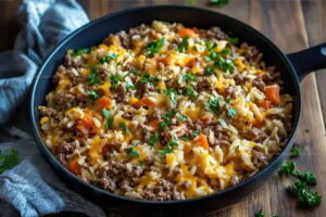 One Pan Ground Beef and Rice Recipe