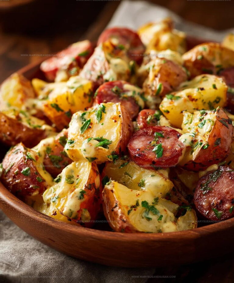 Cheesy Ranch Potatoes & Smoked Beef Sausage Recipe