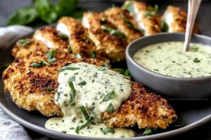 Parmesan Crusted Chicken With Basil Aioli Recipe