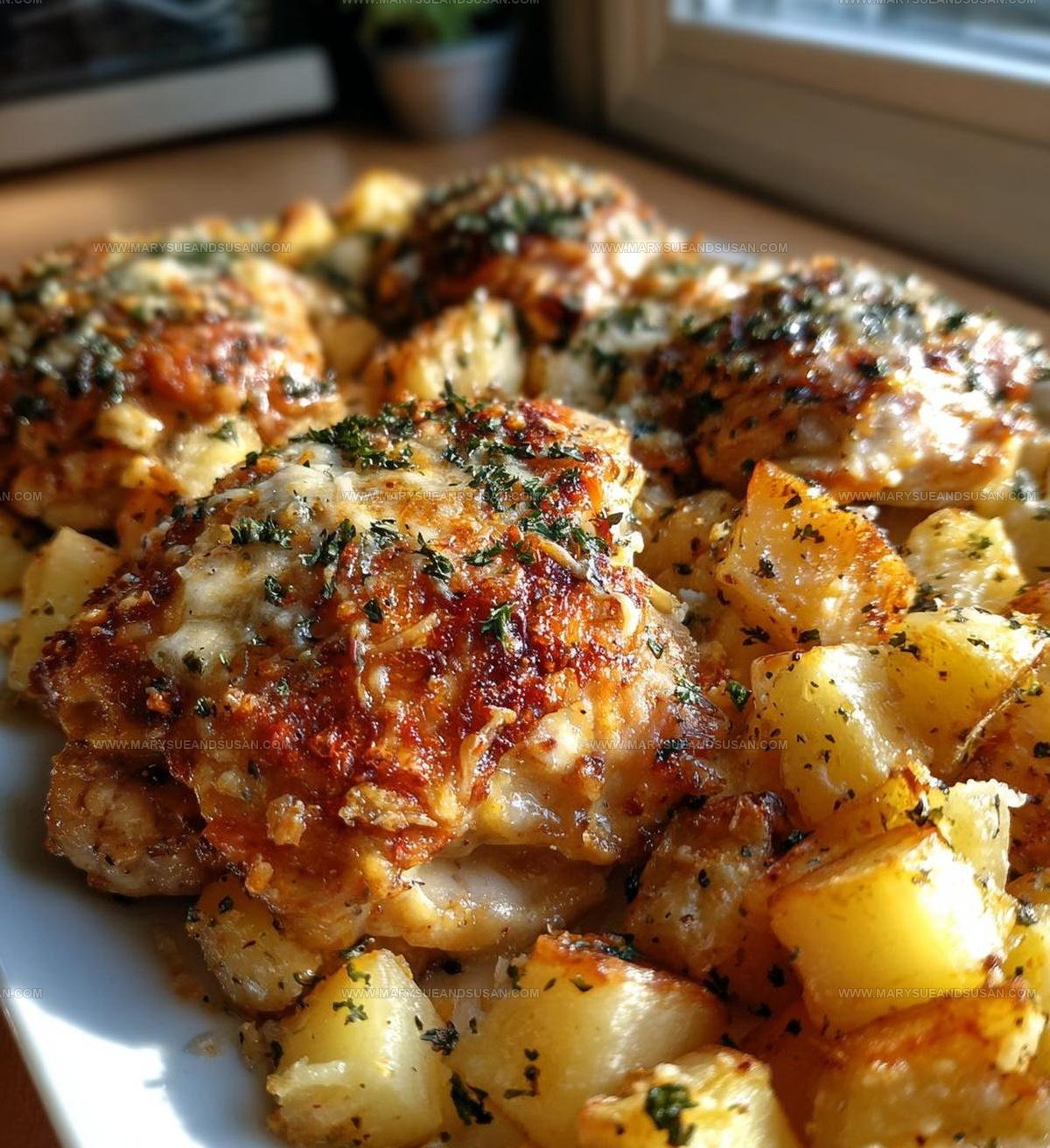 One-Pan Garlic Parmesan Chicken And Potatoes Recipe