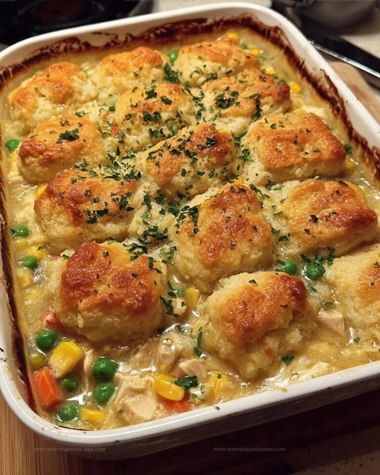 Biscuit Topped Chicken Pot Pie Casserole Recipe