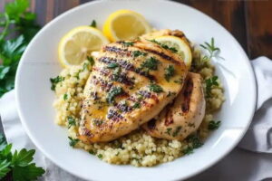 Lemon Herb Grilled Chicken with Couscous Recipe
